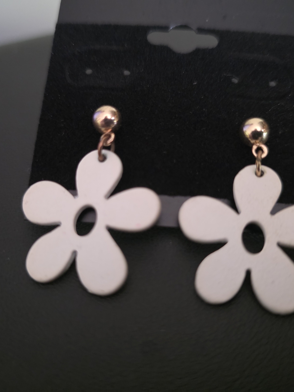 White Flower Drop Earrings - Women Jewelry